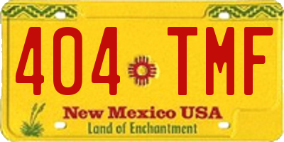NM license plate 404TMF