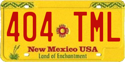 NM license plate 404TML