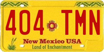 NM license plate 404TMN