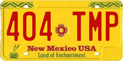NM license plate 404TMP