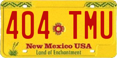 NM license plate 404TMU