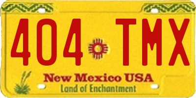 NM license plate 404TMX