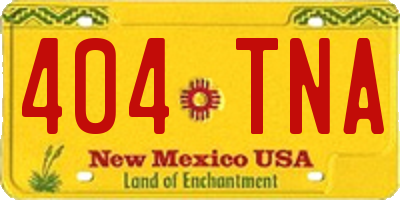 NM license plate 404TNA