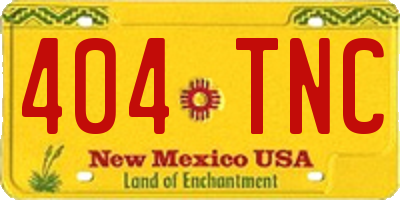 NM license plate 404TNC