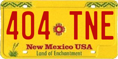 NM license plate 404TNE