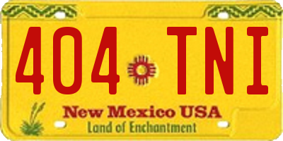 NM license plate 404TNI
