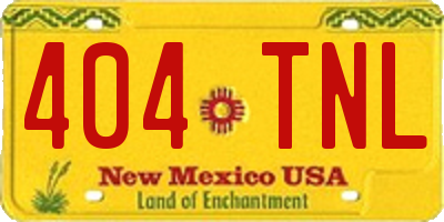 NM license plate 404TNL