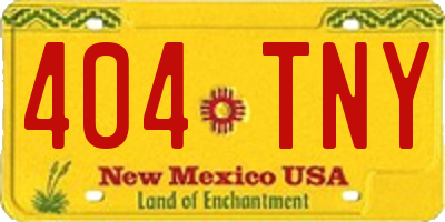 NM license plate 404TNY