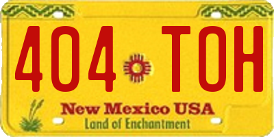 NM license plate 404TOH