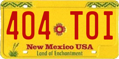 NM license plate 404TOI