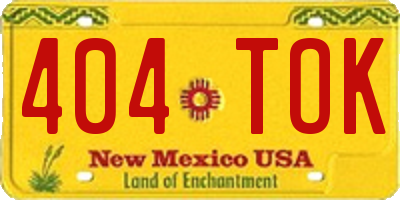 NM license plate 404TOK