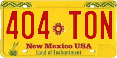 NM license plate 404TON