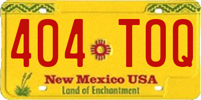 NM license plate 404TOQ