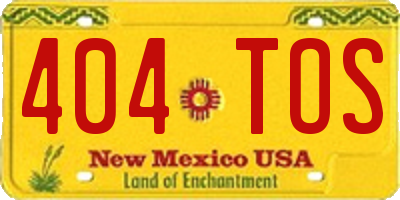 NM license plate 404TOS