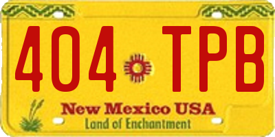 NM license plate 404TPB