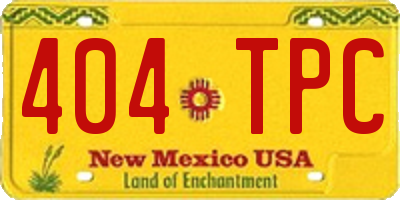 NM license plate 404TPC