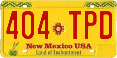 NM license plate 404TPD