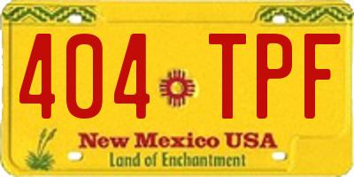 NM license plate 404TPF