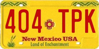 NM license plate 404TPK