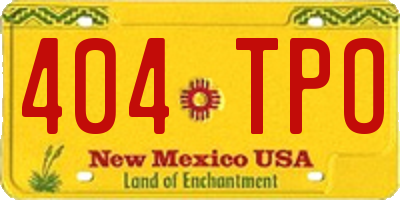 NM license plate 404TPO