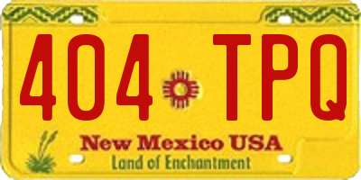 NM license plate 404TPQ