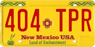 NM license plate 404TPR