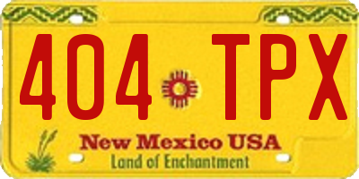 NM license plate 404TPX