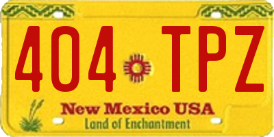 NM license plate 404TPZ