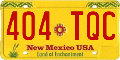 NM license plate 404TQC