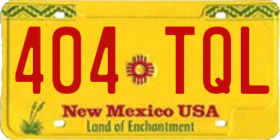 NM license plate 404TQL