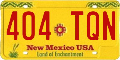 NM license plate 404TQN