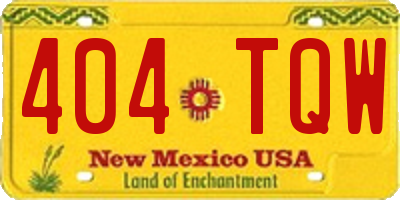 NM license plate 404TQW