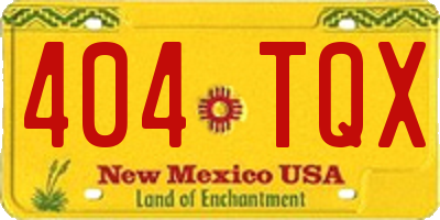 NM license plate 404TQX