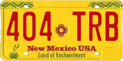 NM license plate 404TRB