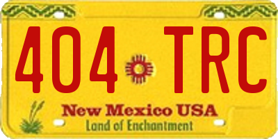 NM license plate 404TRC
