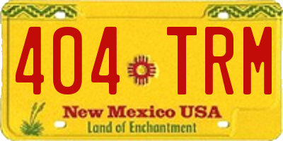 NM license plate 404TRM