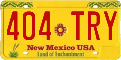NM license plate 404TRY