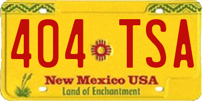 NM license plate 404TSA