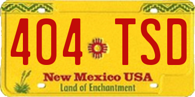 NM license plate 404TSD