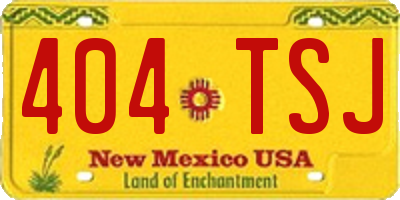NM license plate 404TSJ