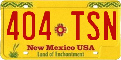 NM license plate 404TSN