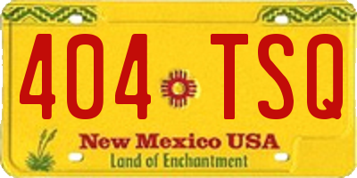 NM license plate 404TSQ