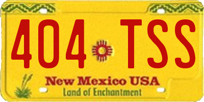 NM license plate 404TSS