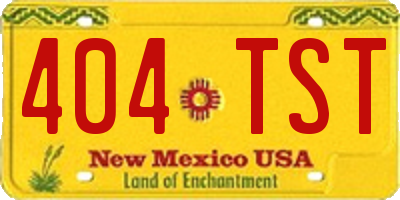 NM license plate 404TST