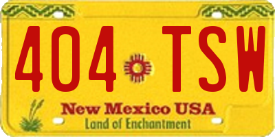 NM license plate 404TSW
