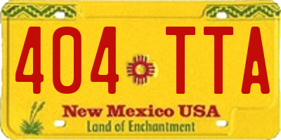 NM license plate 404TTA