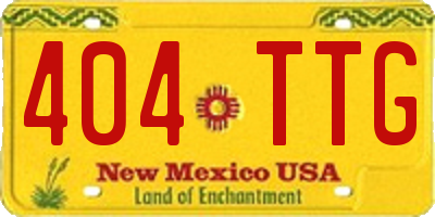 NM license plate 404TTG