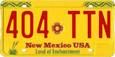 NM license plate 404TTN