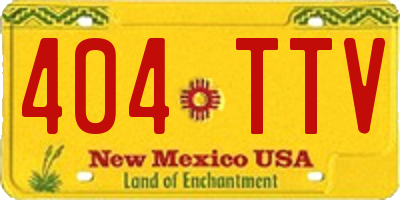 NM license plate 404TTV