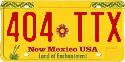 NM license plate 404TTX
